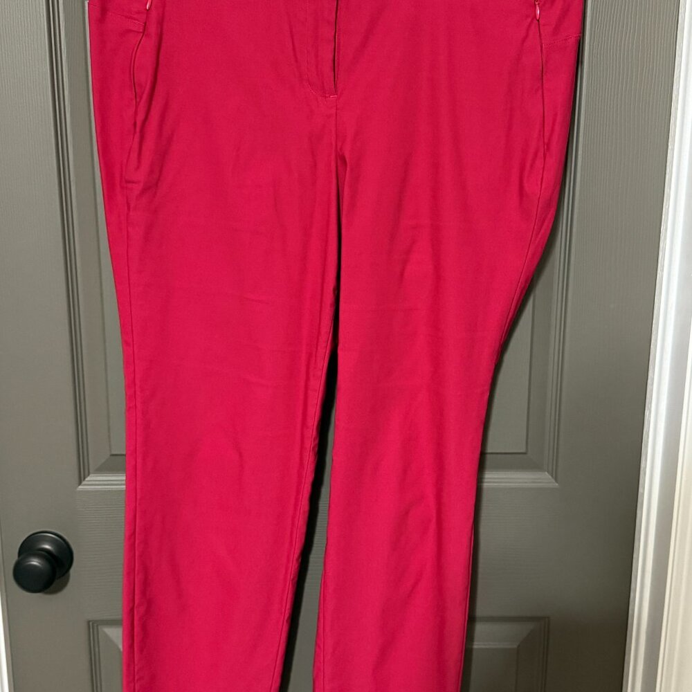 Lane Bryant 4-Season Slim Ankle Pants EUC Pink/Fushia 18W